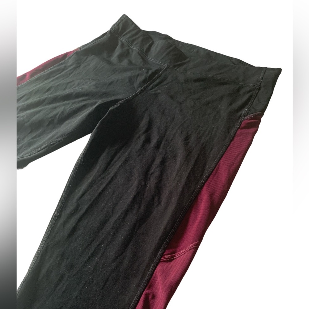 CHAMPION C9 Black Burgundy Reflective Leggings Active Wear Pants Womens Clothing